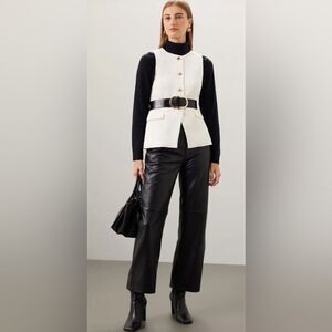 VEDA Black Leather Pants Size 4